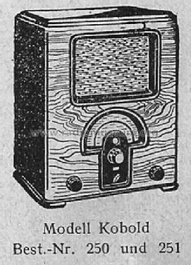 Kobold, Dreiröhren-Einkreis-Empfänger G; Braun; Frankfurt (ID = 1502693) Radio
