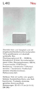 Lautsprecher-Einheit L410; Braun; Frankfurt (ID = 1423436) Speaker-P
