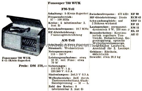 Phono-Super 780WUK; Braun; Frankfurt (ID = 2796639) Radio