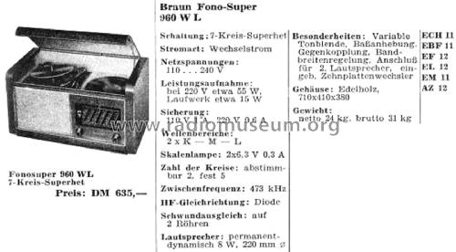 Phono-Super 960W ; Braun; Frankfurt (ID = 2787599) Radio
