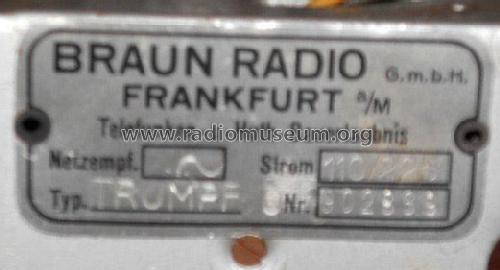 Phono-Trumpf 530W; Braun; Frankfurt (ID = 1941490) Radio