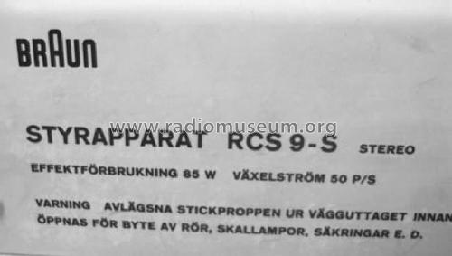 Styrapparat RCS9-S Ch= RC9E-D; Braun; Frankfurt (ID = 1173572) Radio