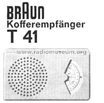 Taschenempfänger T41; Braun; Frankfurt (ID = 30917) Radio