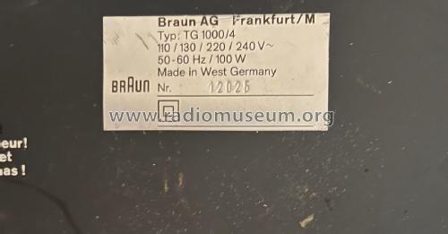 TG1000/4; Braun; Frankfurt (ID = 2999354) Sonido-V