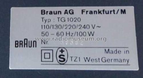 TG1020; Braun; Frankfurt (ID = 1595685) Enrég.-R