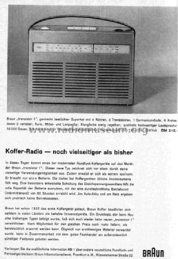 transistor 1; Braun; Frankfurt (ID = 741069) Radio