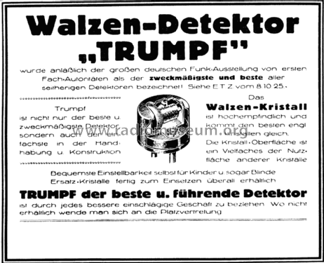 Trumpf-Walzendetektor ; Braun; Frankfurt (ID = 1484038) Radio part