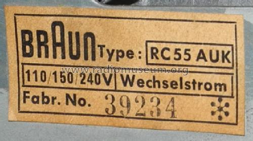 TS-G Ch= RC60, RC55 AUK; Braun; Frankfurt (ID = 1157681) Radio