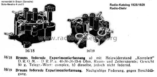 Experimentierfassung Tube sockets with potentiometer; Braun; Frankfurt (ID = 2394500) Radio part