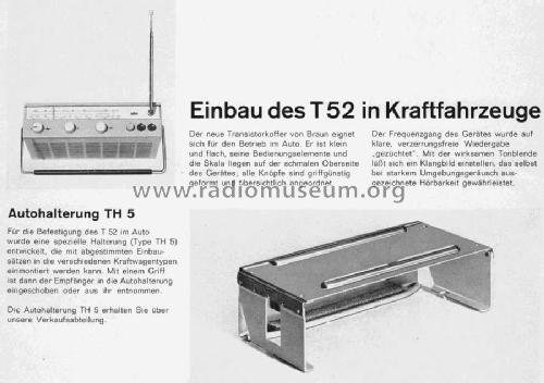 UKW-Transistor T 52; Braun; Frankfurt (ID = 1223339) Radio