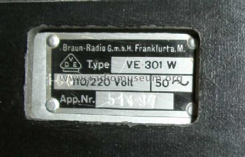 Volksempfänger VE301W; Braun; Frankfurt (ID = 1397781) Radio