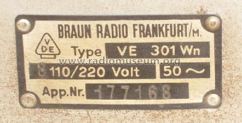 Volksempfänger VE301Wn; Braun; Frankfurt (ID = 1422762) Radio