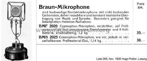 Cosmophon-Mikrophon BMF2020; Braun; Frankfurt (ID = 1340914) Mikrofon/TA