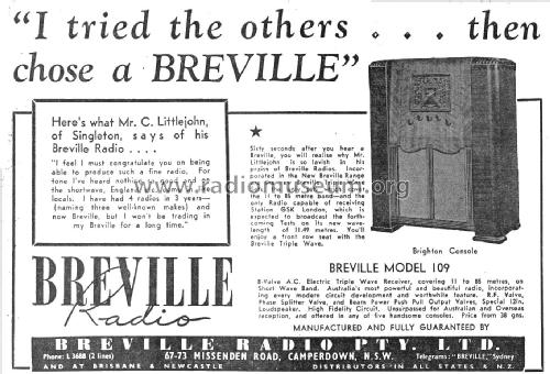 Brighton 109; Breville; Sydney (ID = 2414135) Radio