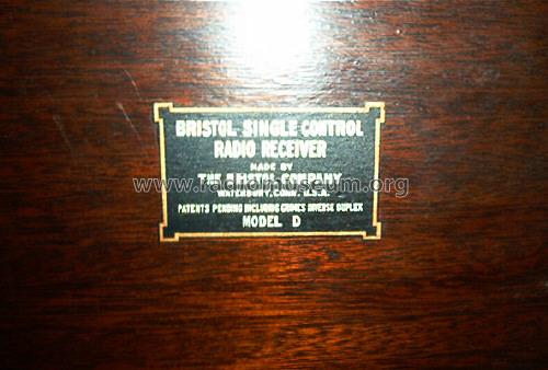 Bristol Model D; Bristol Co., The; (ID = 866536) Radio