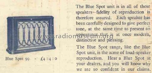 Loudspeaker 99; British Blue Spot Co (ID = 2701857) Speaker-P