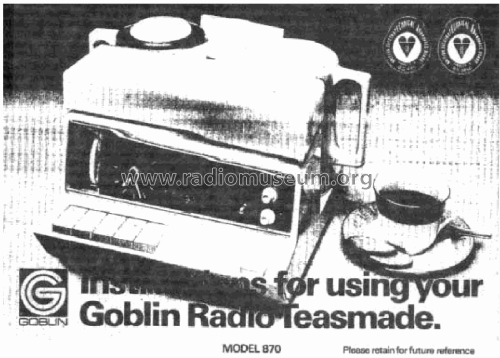Goblin Teasmade 870; British Vacuum (ID = 2291626) Radio
