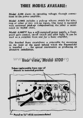 A100 Pre-Amplifier-Equalizer ; Brociner Electronics (ID = 579930) Verst/Mix