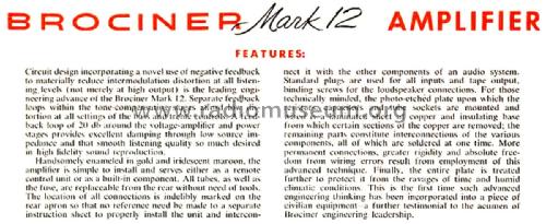 Mark 12 ; Brociner Electronics (ID = 2398336) Ampl/Mixer