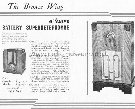 Bronzewing 4 ; Bronzewing Brand, (ID = 1773514) Radio