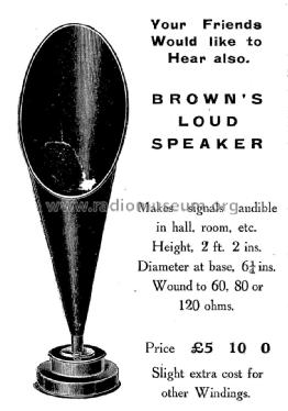 H 1; Brown S. G. Ltd.; (ID = 1536090) Lautspr.-K