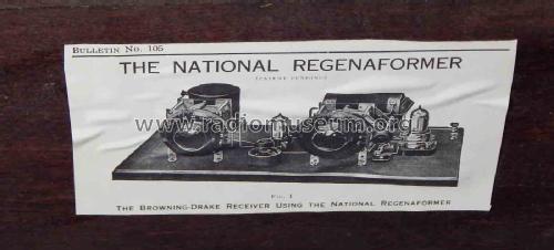 National Regenaformer 2-Tube Kit; Browning-Drake Corp. (ID = 1801310) Radio