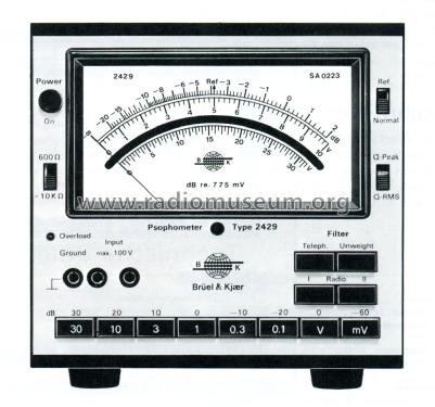 Psophometer 2429; Brüel & Kjær; Nærum (ID = 1807353) Equipment