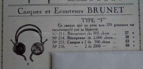 Casques et Écouteurs Type F; Brunet & Cie, Éts. (ID = 1522138) Speaker-P