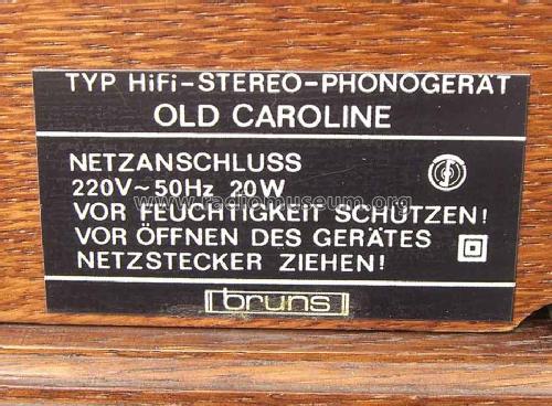 HiFi-Stereo-Phonogerät Old Caroline; Bruns; Hamburg (ID = 1343514) Reg-Riprod