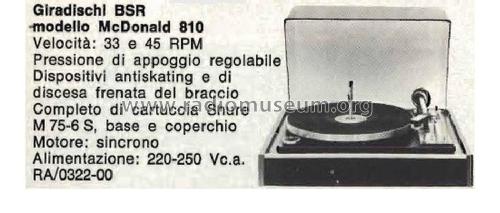 BSR McDonald Transcription Series Turntable 810; BSR Monarch; Great (ID = 2499634) R-Player
