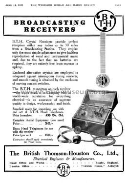 Type C Form A Radiola Form A; BTH B.T.H., British (ID = 1077398) Detektor