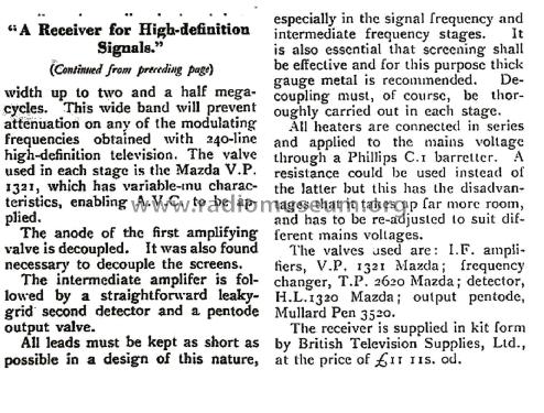Receiver for High-Definition Signals ; BTS B.T.S. British (ID = 3148944) Kit