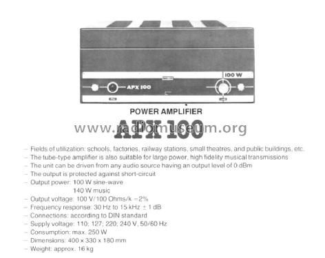Power Amplifier APX-100; BEAG - Budapesti (ID = 1615840) Ampl/Mixer