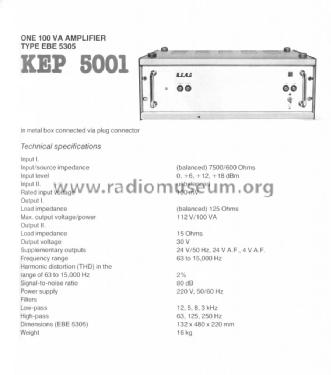 Audio Amplifier KEP 5001; BEAG - Budapesti (ID = 1615856) Ampl/Mixer