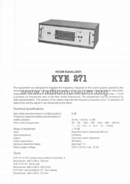 Room Equalizer KYE 271; BEAG - Budapesti (ID = 1618004) Ampl/Mixer