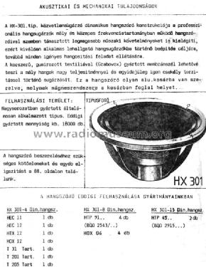 Speaker HX301-8; BEAG - Budapesti (ID = 1202949) Speaker-P