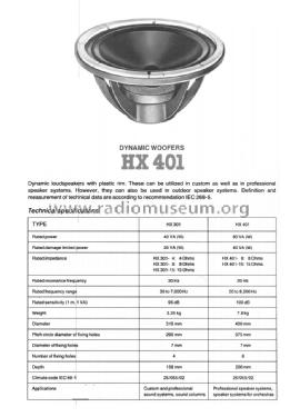 Speaker HX401-8; BEAG - Budapesti (ID = 1615512) Speaker-P