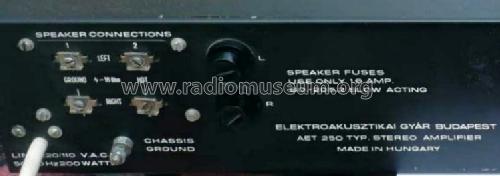 Stereo Amplifier AET-250; BEAG - Budapesti (ID = 993258) Ampl/Mixer