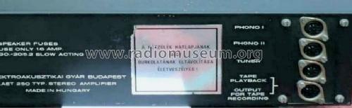Stereo Amplifier AET-250; BEAG - Budapesti (ID = 993259) Ampl/Mixer