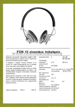 Stereo Headphones FDS 12-300; BEAG - Budapesti (ID = 2354177) Lautspr.-K