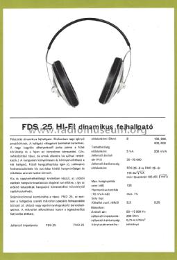 Stereo Headphones FDS 25-100; BEAG - Budapesti (ID = 2354180) Speaker-P