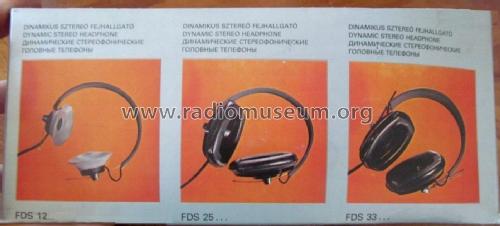 Stereo Headphones FDS-33; BEAG - Budapesti (ID = 2070360) Speaker-P