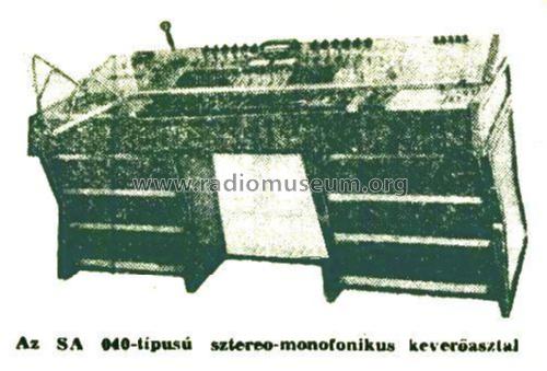 Stereo-mono keverőasztal - Stereo-Mono Mixing Desk SA040; BEAG - Budapesti (ID = 2449392) Ampl/Mixer