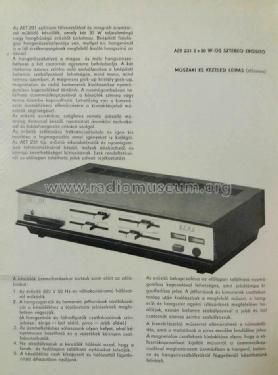 Sztereó Erősítő - Stereo Amplifier AET 231; BEAG - Budapesti (ID = 2226607) Ampl/Mixer