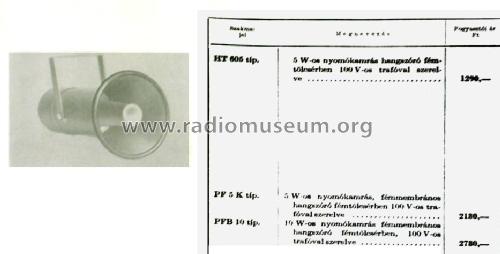 Tölcséres hangszóró/ Horn Speaker PF 5K; BEAG - Budapesti (ID = 1583694) Parlante