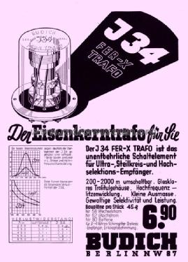 Hochfrequenz-Eisenkern-Transformator FERO X J 34; Budich GmbH, Georg; (ID = 1779203) mod-past25