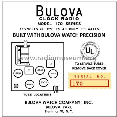 170 ; Bulova Watch Corp.; (ID = 2952818) Radio