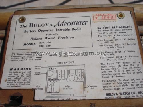 Adventurer 220 Series; Bulova Watch Corp.; (ID = 972590) Radio