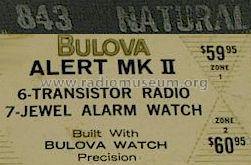 Alert-MK II Transistor 843; Bulova Watch Corp.; (ID = 612092) Radio