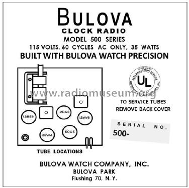 Clock Radio 500 Series; Bulova Watch Corp.; (ID = 2949819) Radio